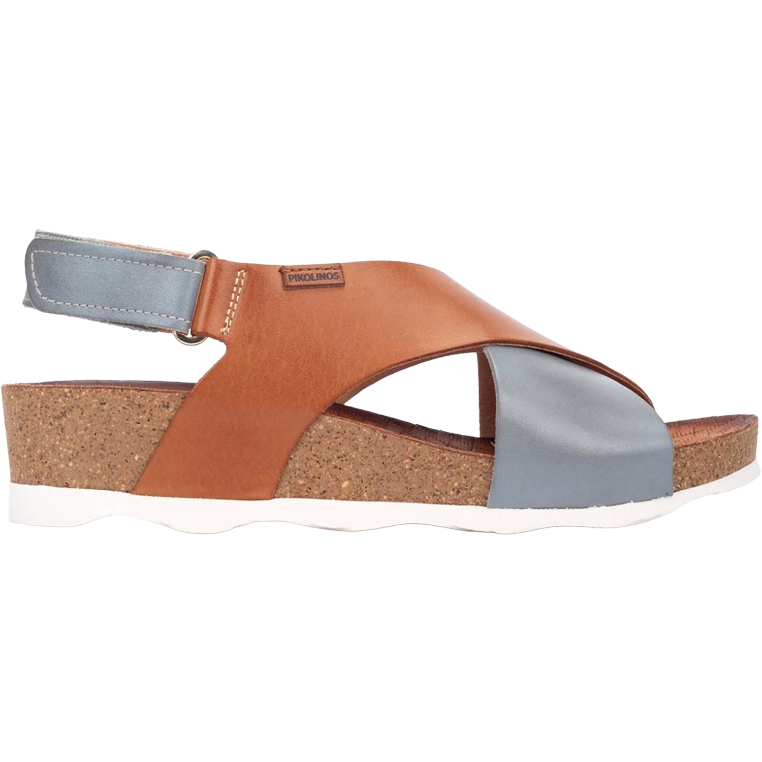 Womens Pikolinos Pikolinos Mahon Cross Strap Women's Sandals Denim/Brandy Leather Denim/Brandy Leather