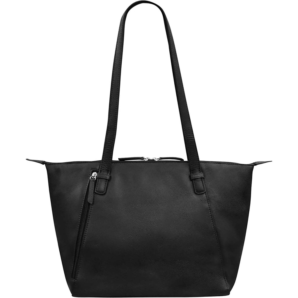 Womens Ili new york Women's ili New York Medium Shoulder Bag Black Leather Black Leather