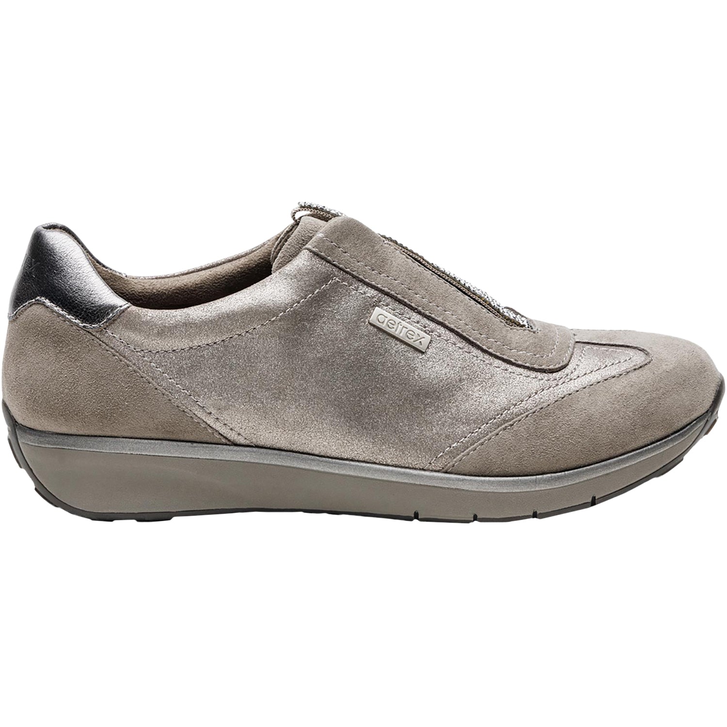 Womens Aetrex Women's Aetrex Megan Pewter Metallic Combi Leather Pewter Metallic Combi Leather