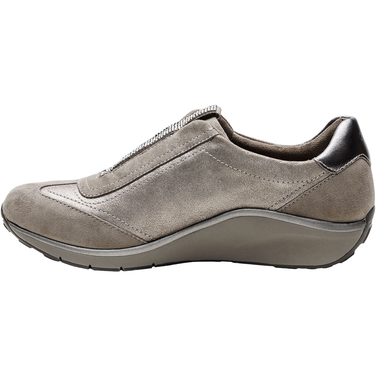 Womens Aetrex Women's Aetrex Megan Pewter Metallic Combi Leather Pewter Metallic Combi Leather