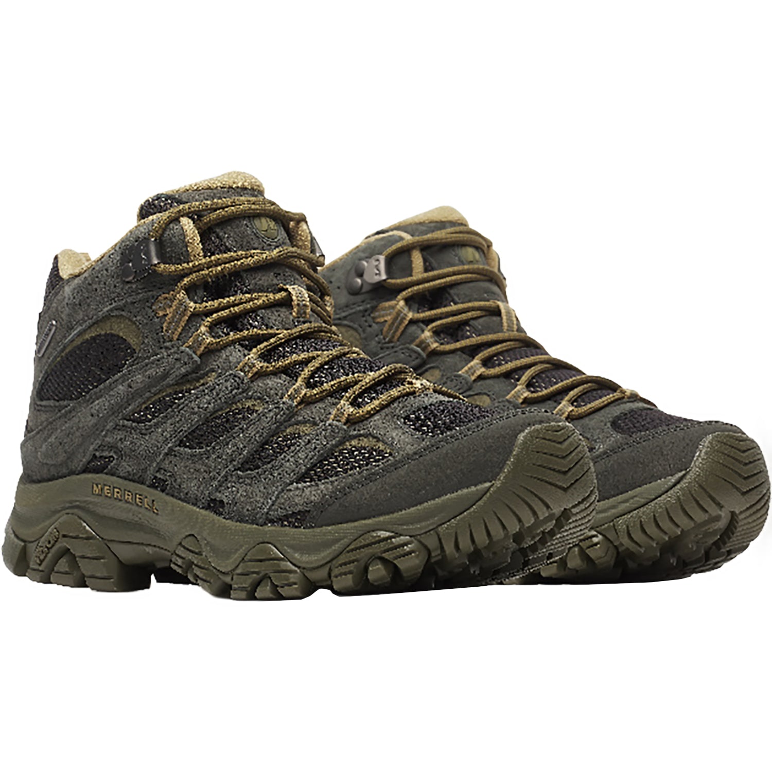 Mens Merrell Merrell Moab 3 Mid Waterproof Men's Athletic Shoes Hiking Trail Black/Beluga Black/Beluga