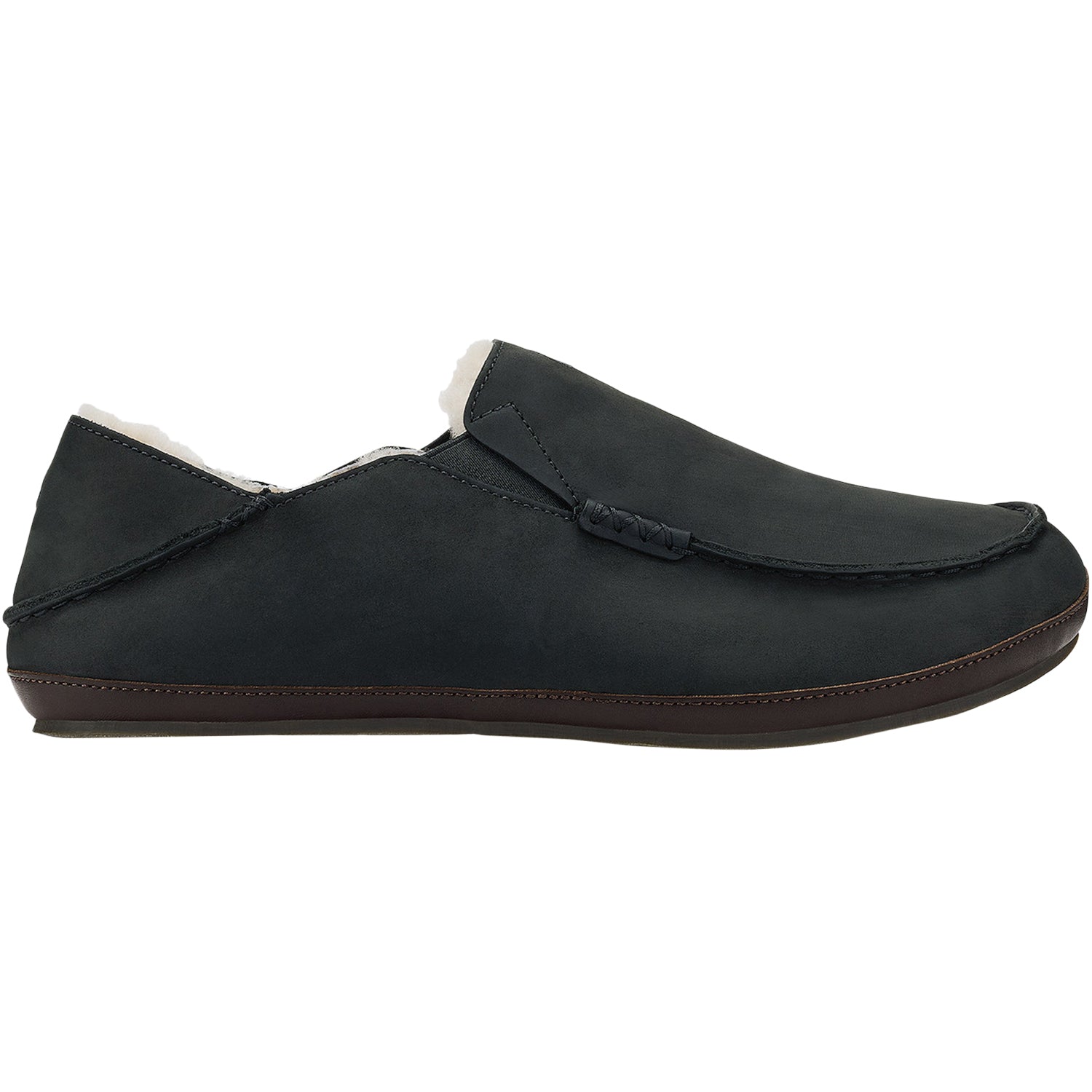 Mens Olukai Olukai Moloa Slipper Men's Closed Back Slippers Black/Dark Java Nubuck Black/Dark Java Nubuck