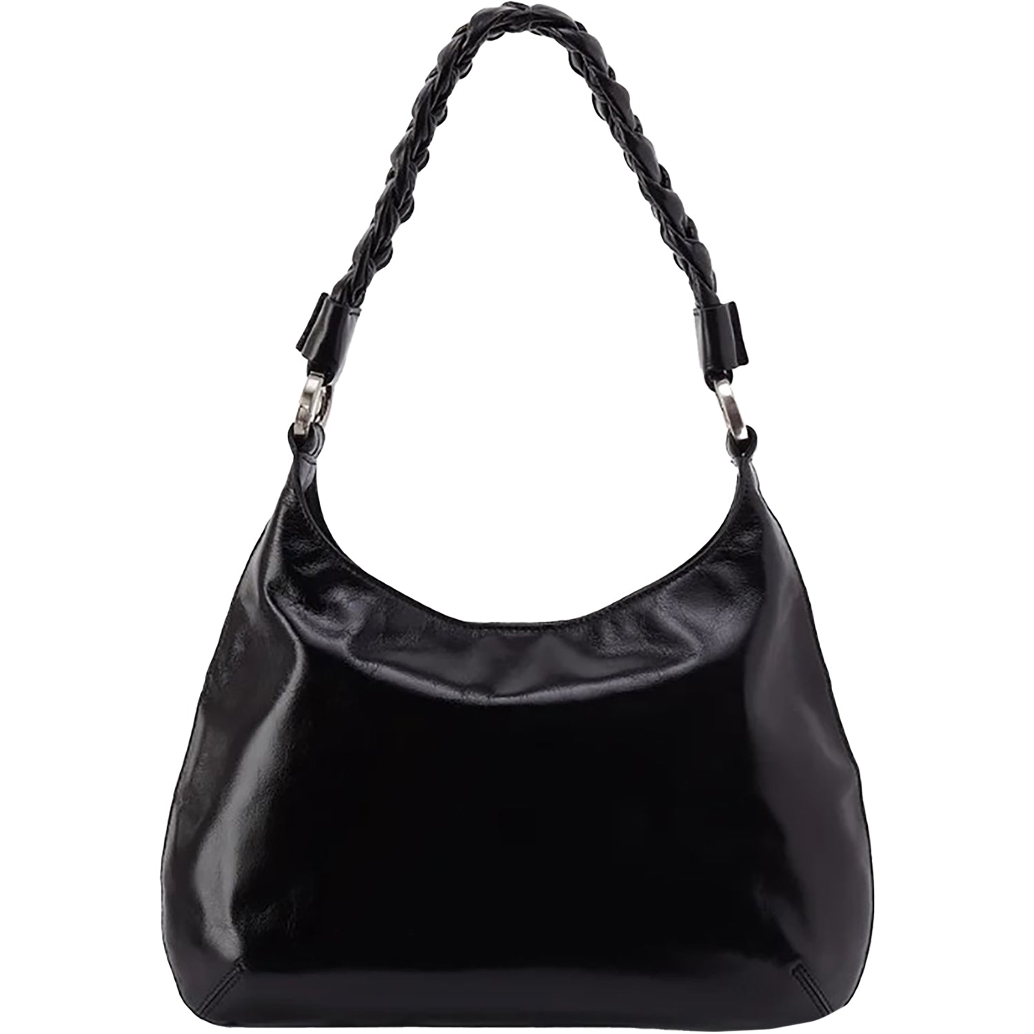 Womens Hobo Hobo Madison Shoulder Handbag Black Polished Leather Black Polished Leather