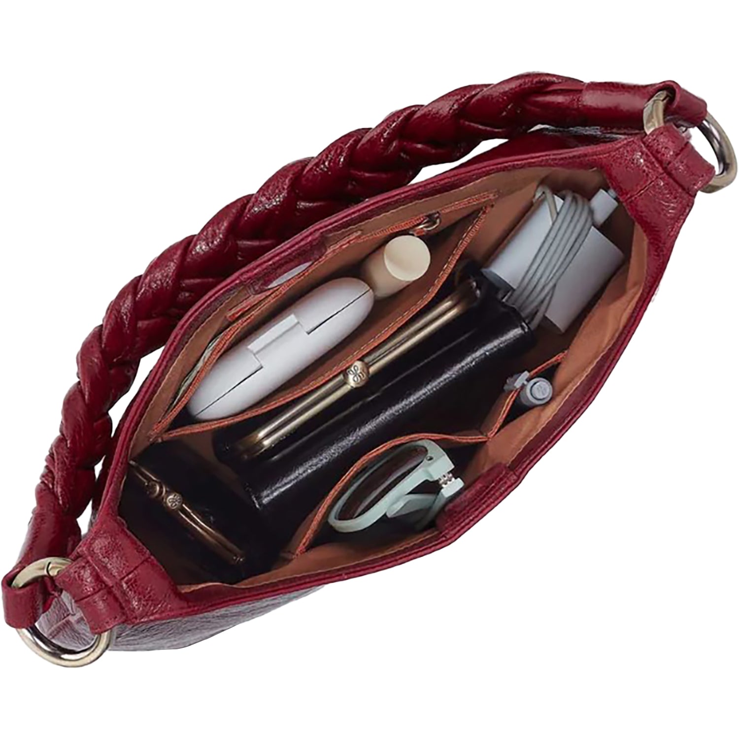 Womens Hobo Hobo Madison Shoulder Handbag Garnet Gloss Leather Garnet Gloss Leather