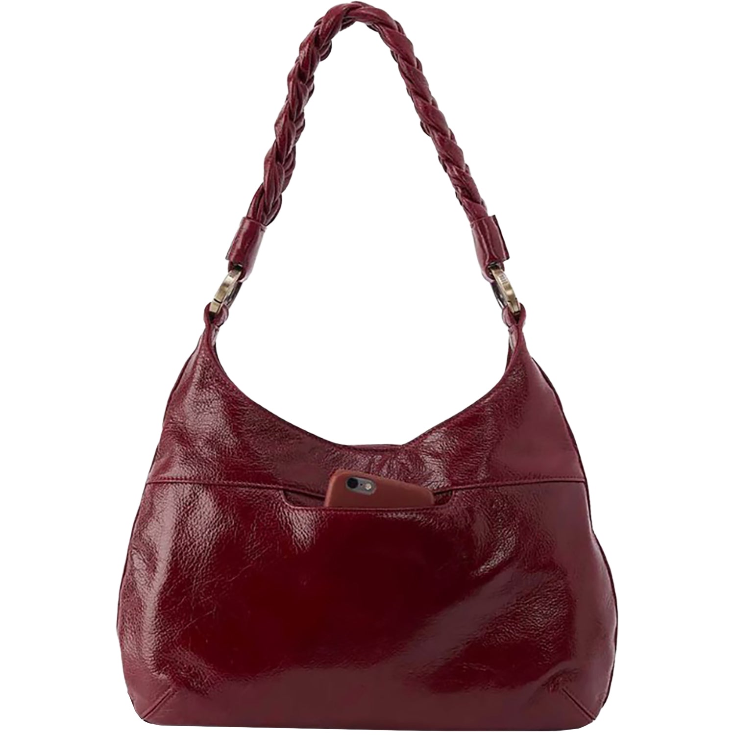 Womens Hobo Hobo Madison Shoulder Handbag Garnet Gloss Leather Garnet Gloss Leather