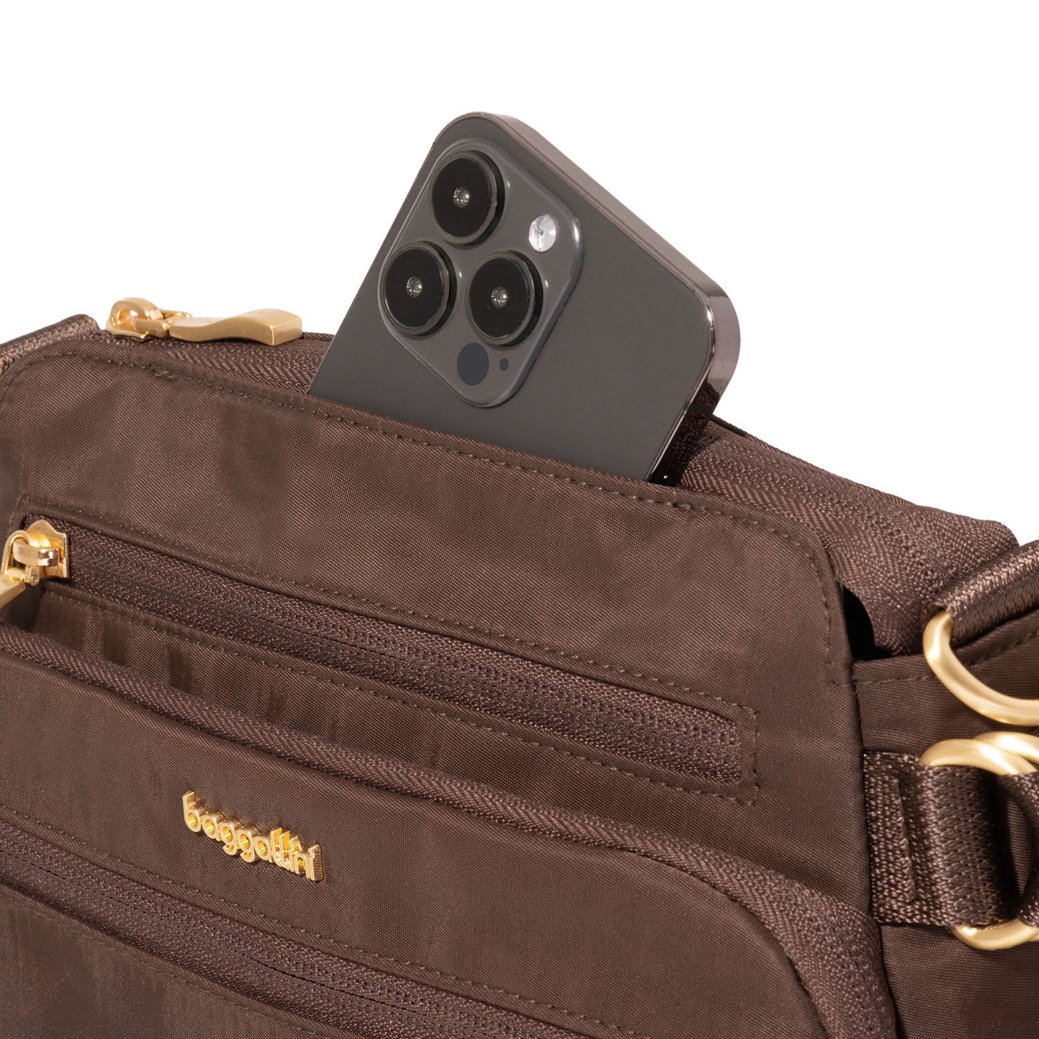 Womens Baggallini Baggallini Marais Crossbody Ganache Twill Ganache Twill