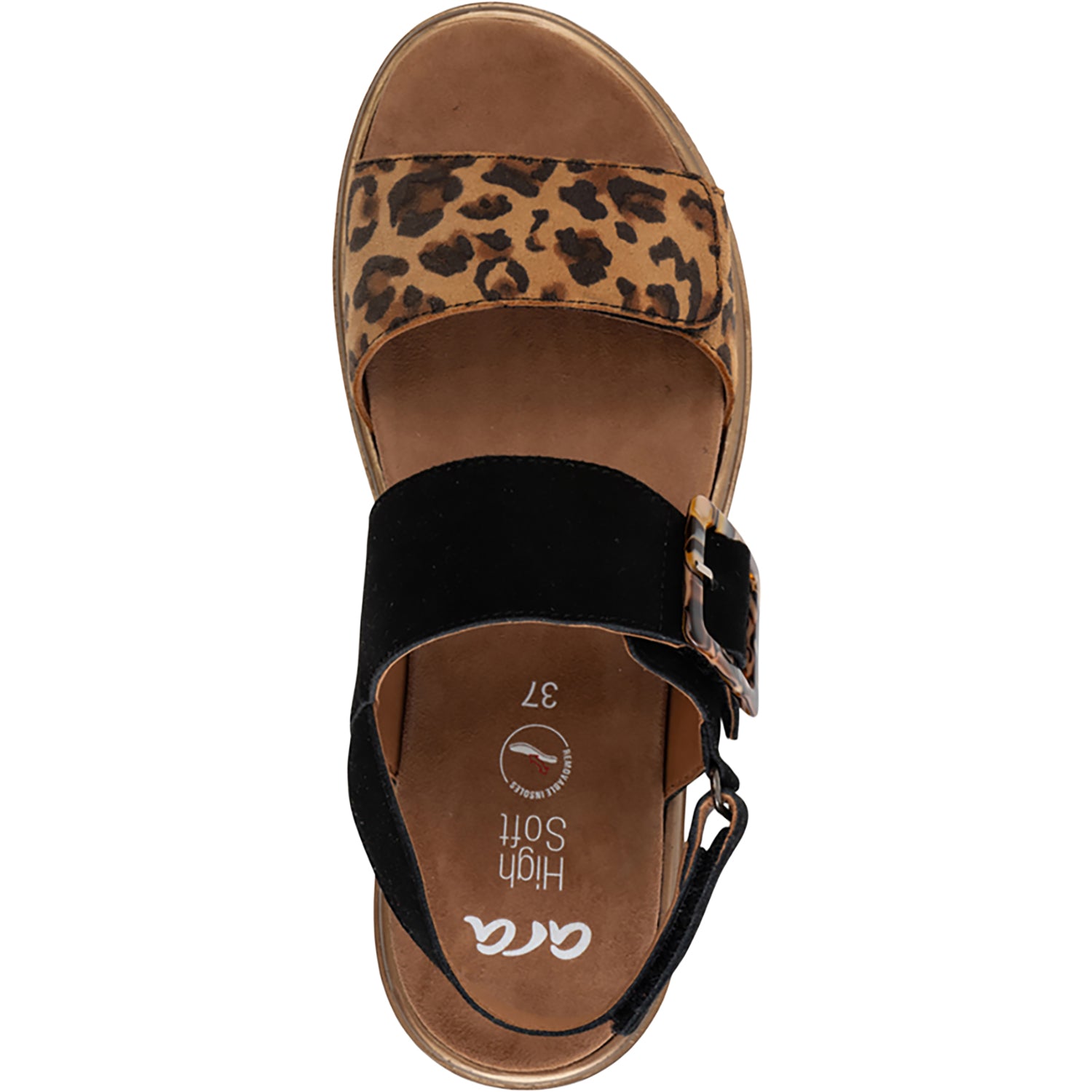 Womens Ara shoes Ara Marbella Women's Sandals Nature Leo Print /Black Kid Suede Nature Leo Print /Black Kid Suede