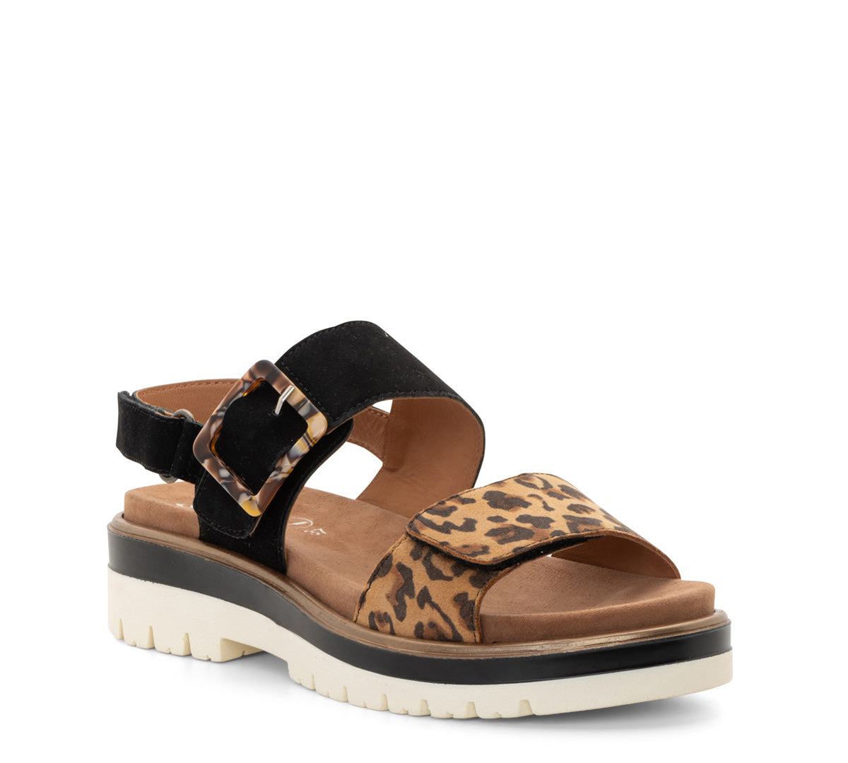Womens Ara shoes Ara Marbella Women's Sandals Nature Leo Print /Black Kid Suede Nature Leo Print /Black Kid Suede