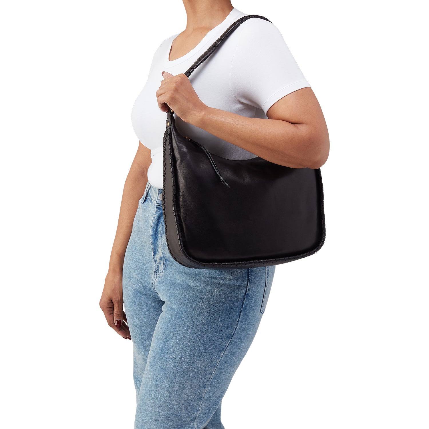 Womens Hobo Hobo Mia Crescent Large Hobo Handbag Black Black