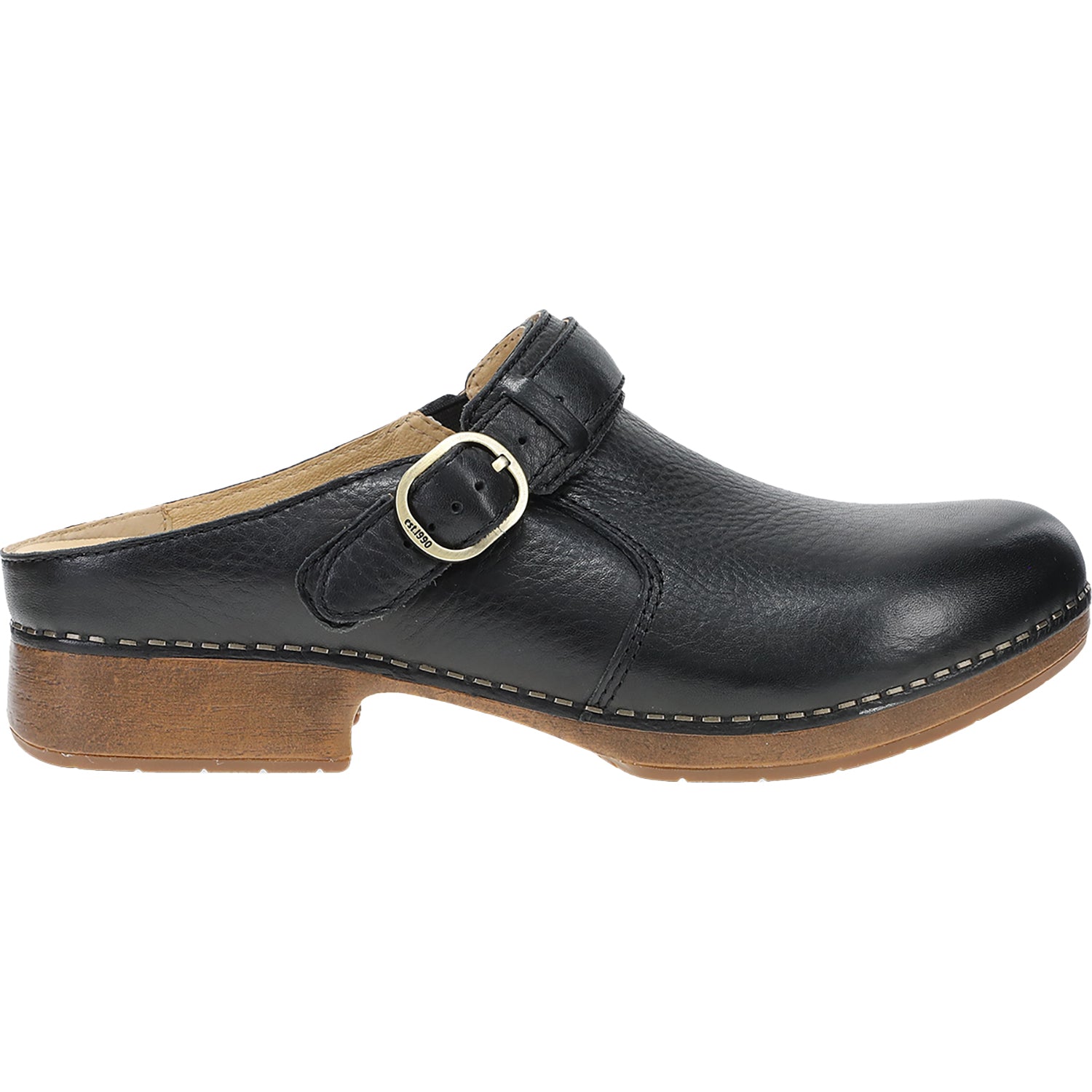 Womens Dansko Dansko Millie Women's Open Back Clogs Black Black Waxy Milled
