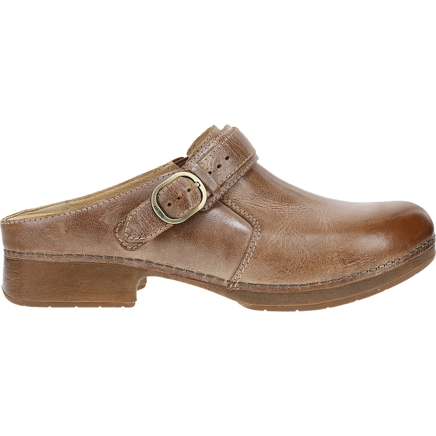 Womens Dansko Dansko Millie Women's Open Back Clogs Tan Waxy Brush Off Tan Waxy Brush Off