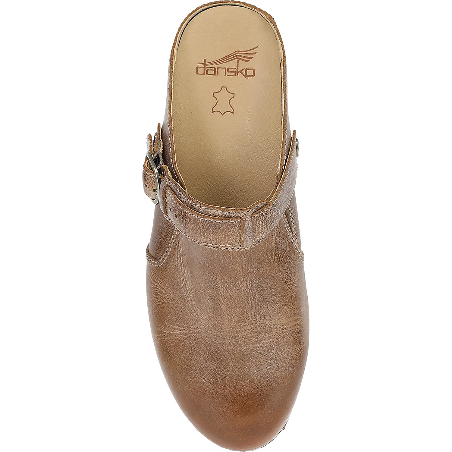 Womens Dansko Dansko Millie Women's Open Back Clogs Tan Waxy Brush Off Tan Waxy Brush Off