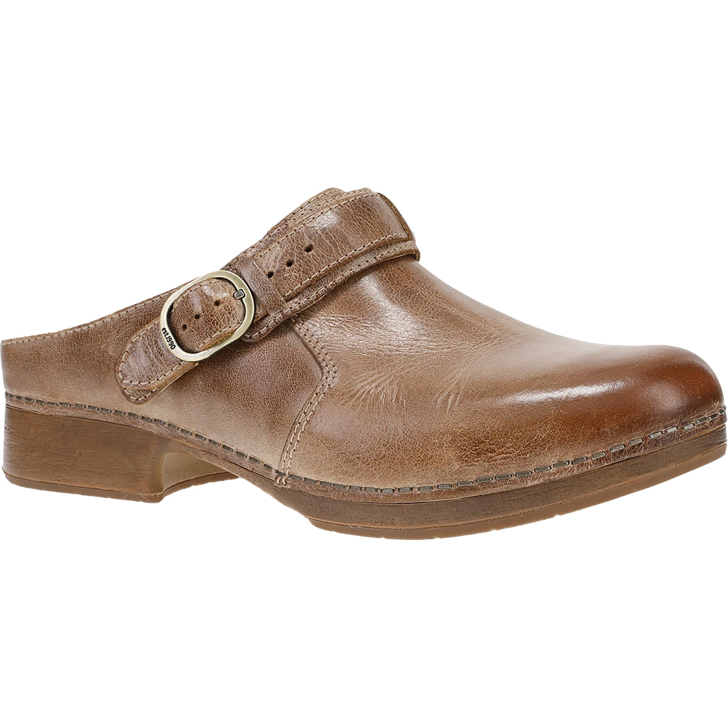 Womens Dansko Dansko Millie Women's Open Back Clogs Tan Waxy Brush Off Tan Waxy Brush Off