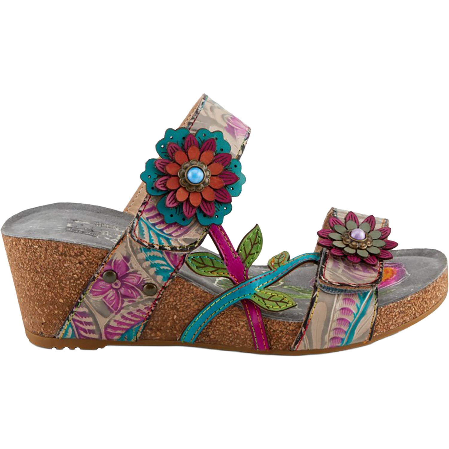 Womens L'artiste by spring step L'Artiste by Spring Step Moai Women's Sandals Grey Multi Grey Multi