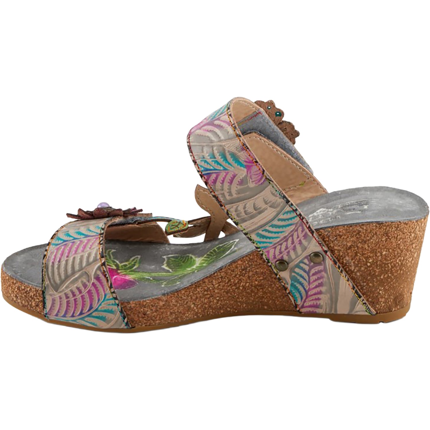 Womens L'artiste by spring step L'Artiste by Spring Step Moai Women's Sandals Grey Multi Grey Multi