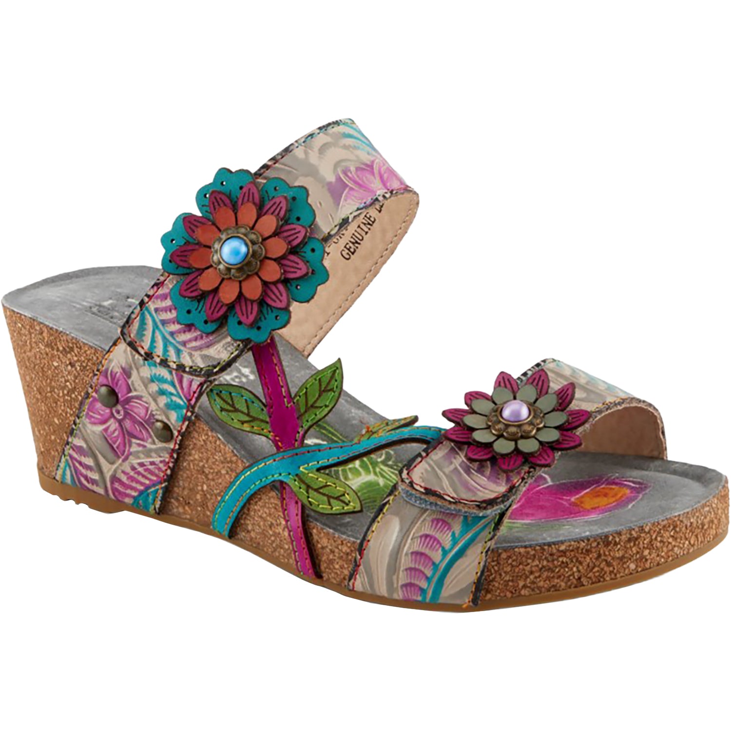 Womens L'artiste by spring step L'Artiste by Spring Step Moai Women's Sandals Grey Multi Grey Multi