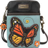  Chala Chala Monarch Butterfly Cell Phone Crossbody Handbag Blue Blue