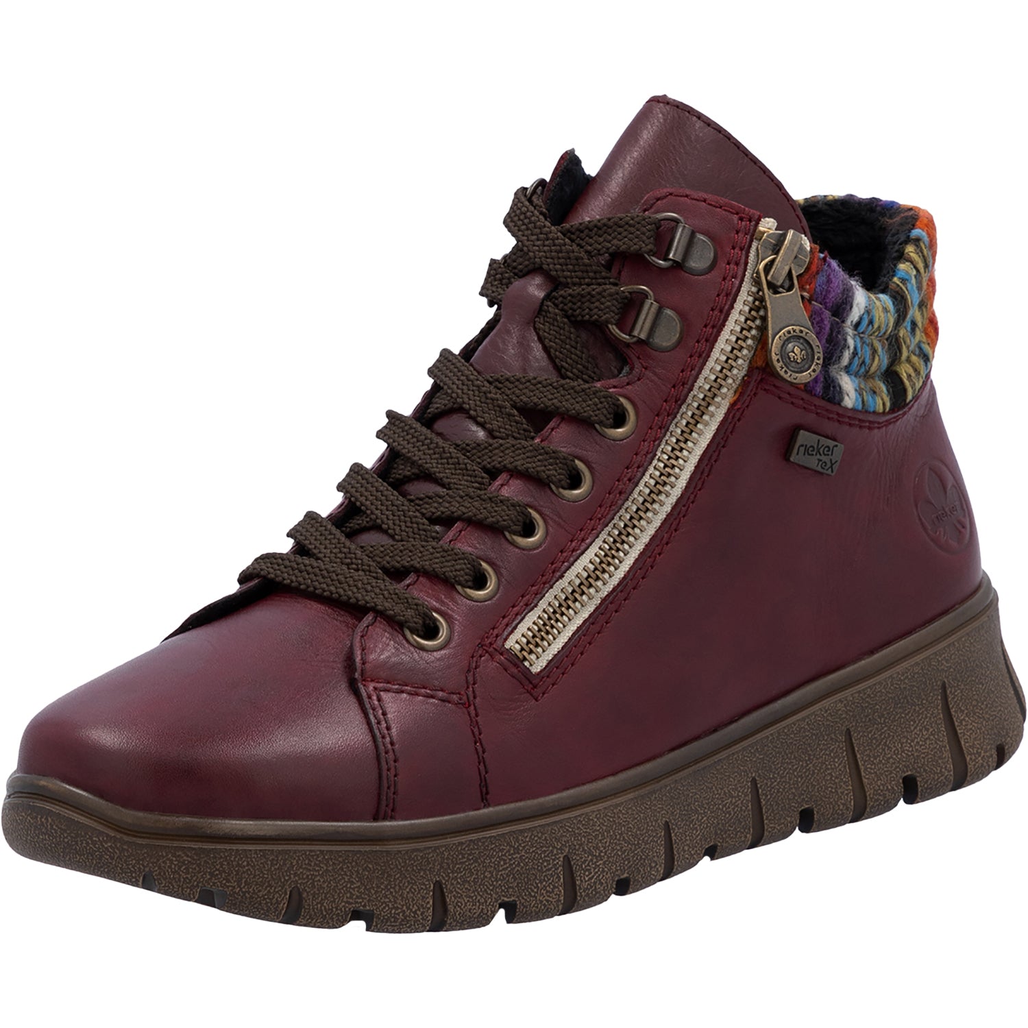 Womens Rieker Women's Rieker N1305-35 Vino/Orange-Multi/Vinorosso Leather Vino/Orange-Multi/Vinorosso