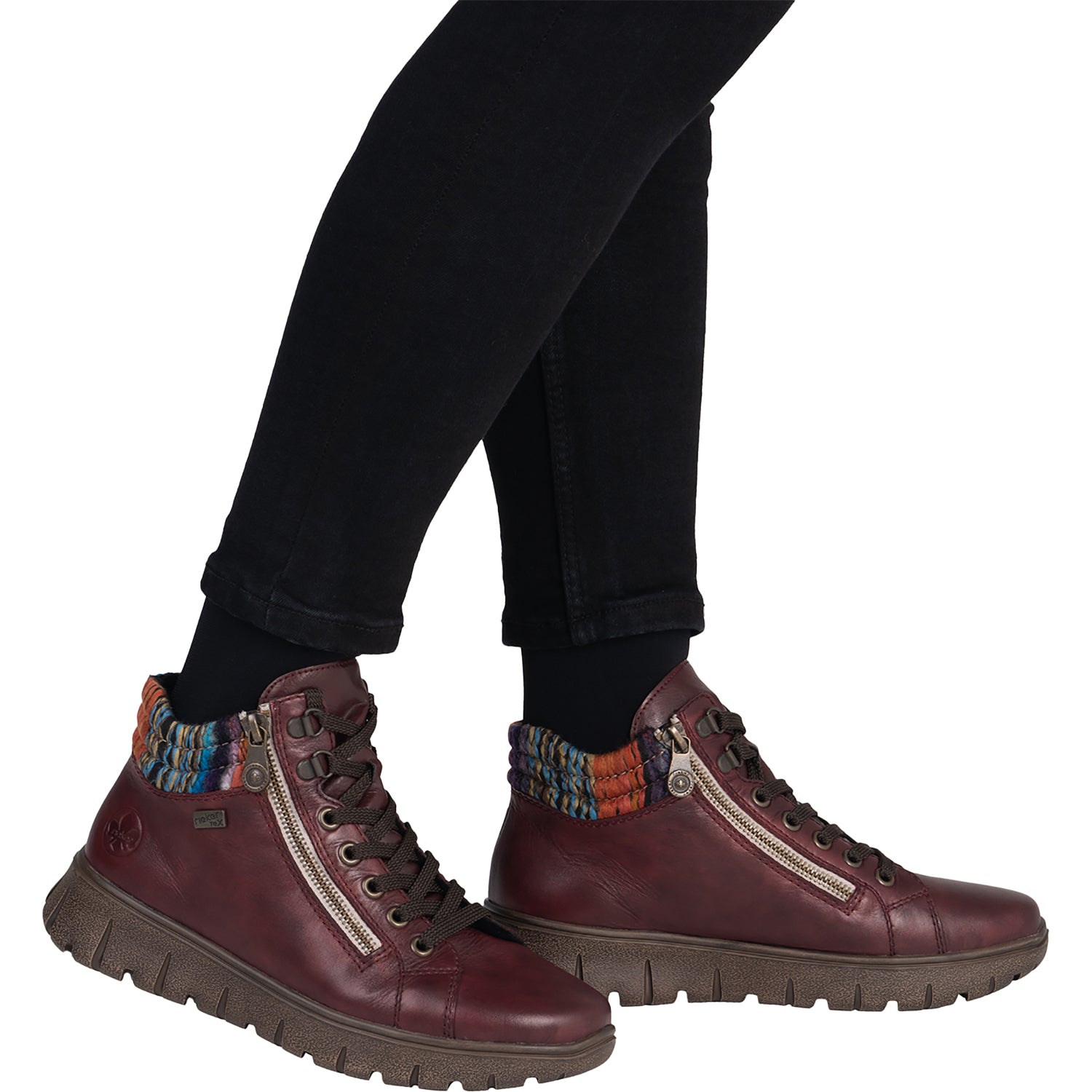 Womens Rieker Women's Rieker N1305-35 Vino/Orange-Multi/Vinorosso Leather Vino/Orange-Multi/Vinorosso