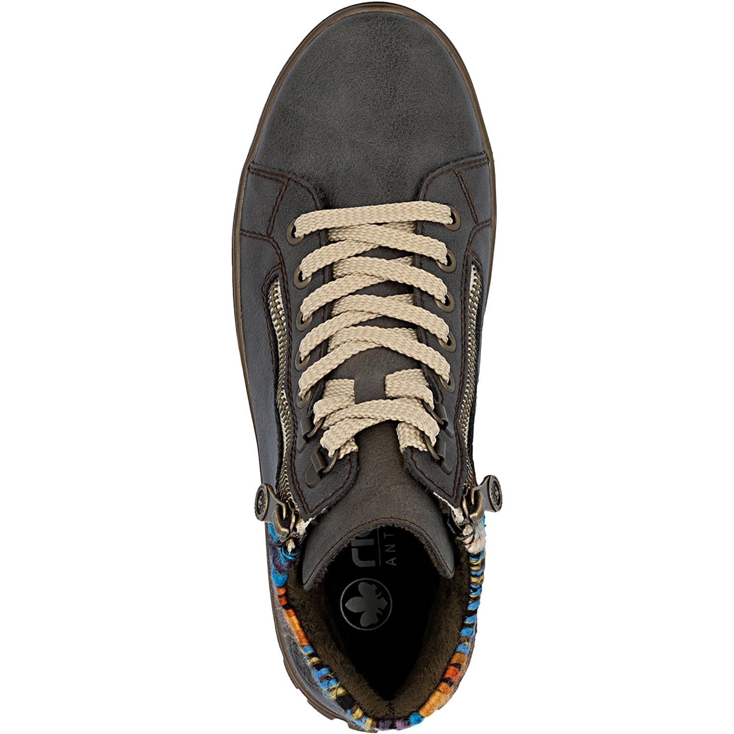 Womens Rieker Rieker N1305-45 Women's Boots Basalt/Orange-Multi/Basalt Basalt/Orange-Multi/Basalt