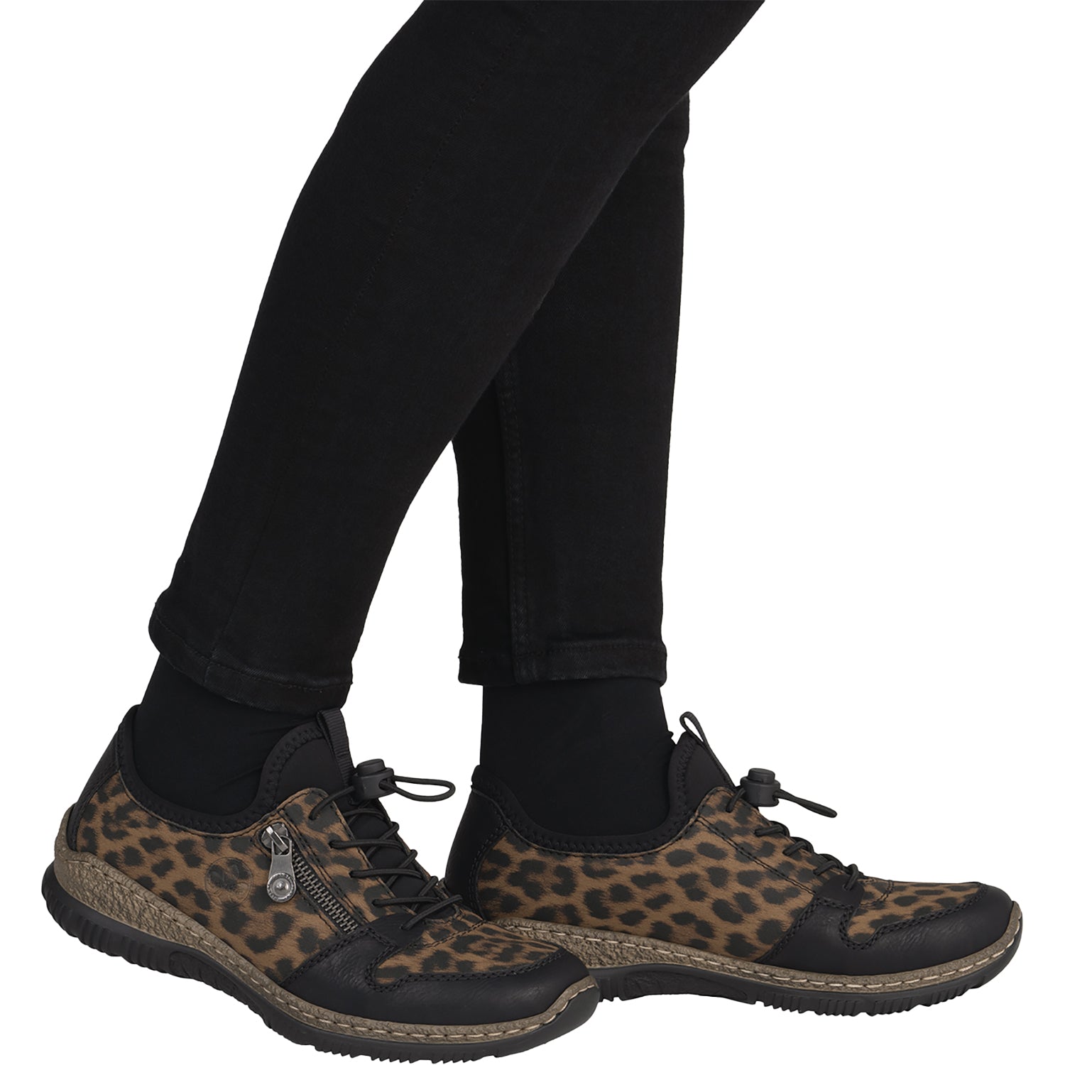 Womens Rieker Rieker N32G0-90 Nikita  Women's Slip Ons Schwarz/Braun/Schwarz Schwarz/Braun/Schwarz