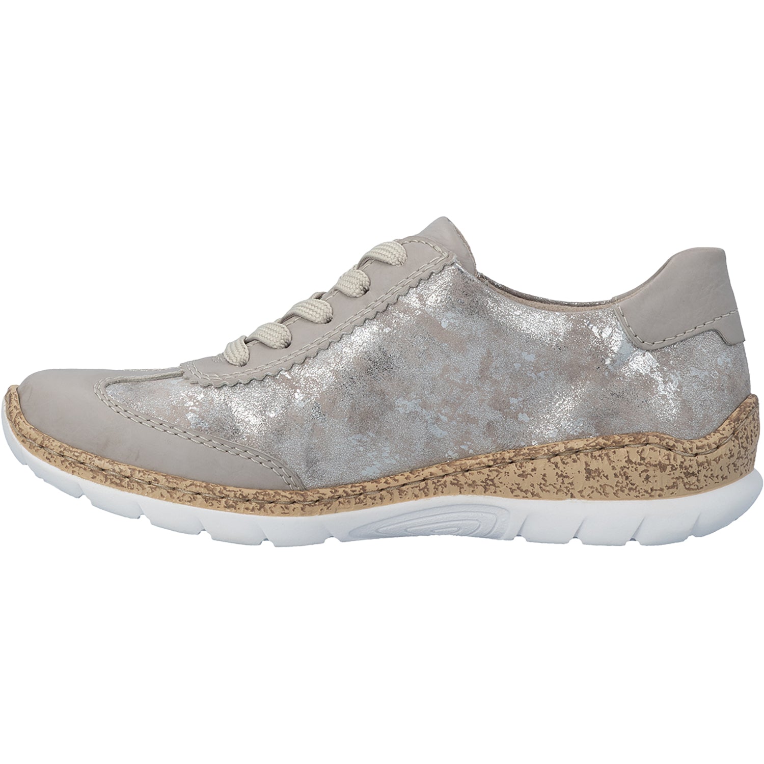 Womens Rieker Rieker N4221-90 Nikita 21 Women's Sneakers Ice/Rose Metallic Ice/Rose Metallic