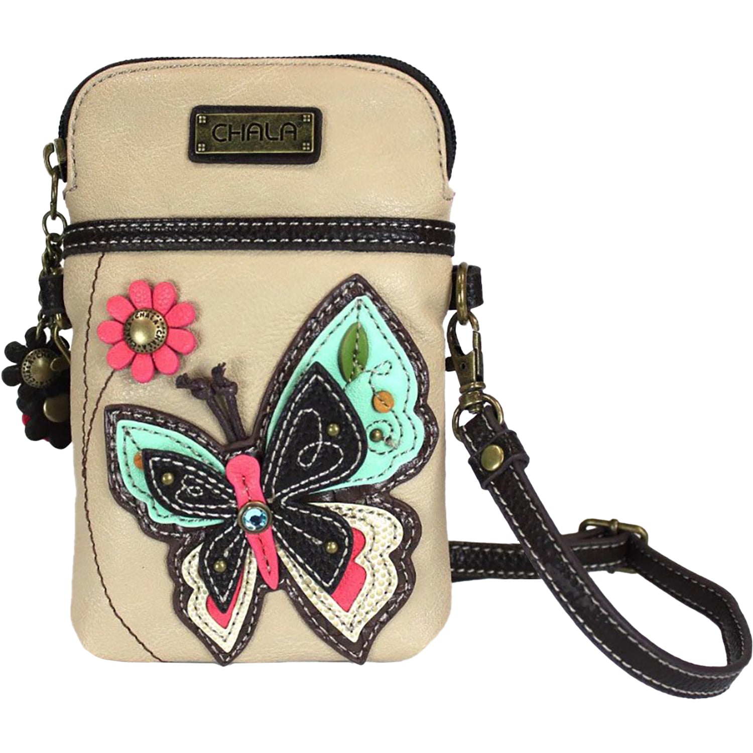 Womens Chala Chala Pink Butterfly Cellphone Crossbody Handbag Ivory Ivory