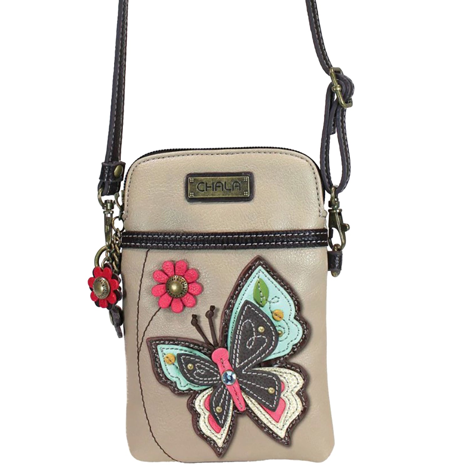 Womens Chala Chala Pink Butterfly Cellphone Crossbody Handbag Ivory Ivory