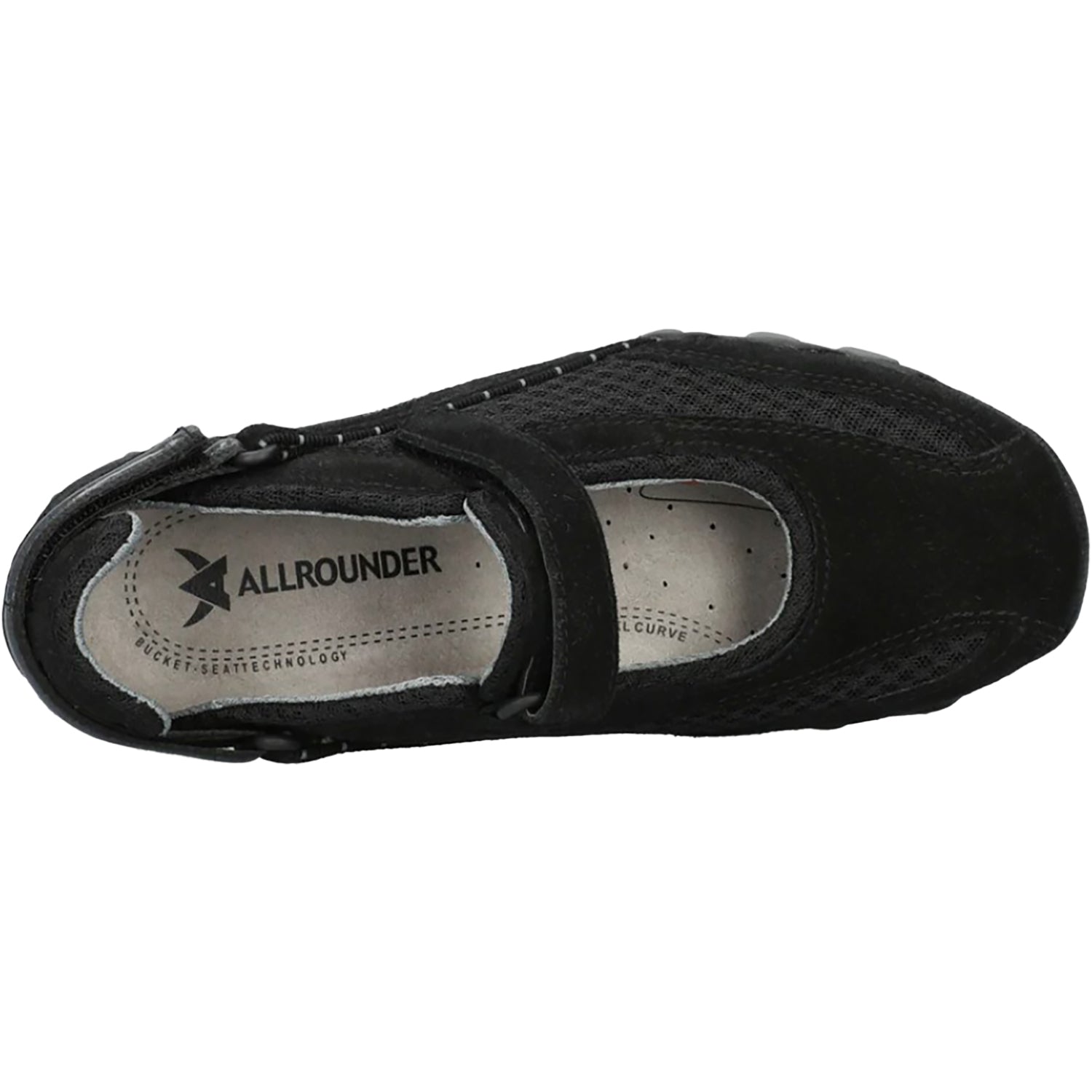 Womens Allrounder by mephisto Allrounder by Mephisto Niro Women's Athletic Shoes Black Suede/Black Mesh Black Suede/Black Mesh