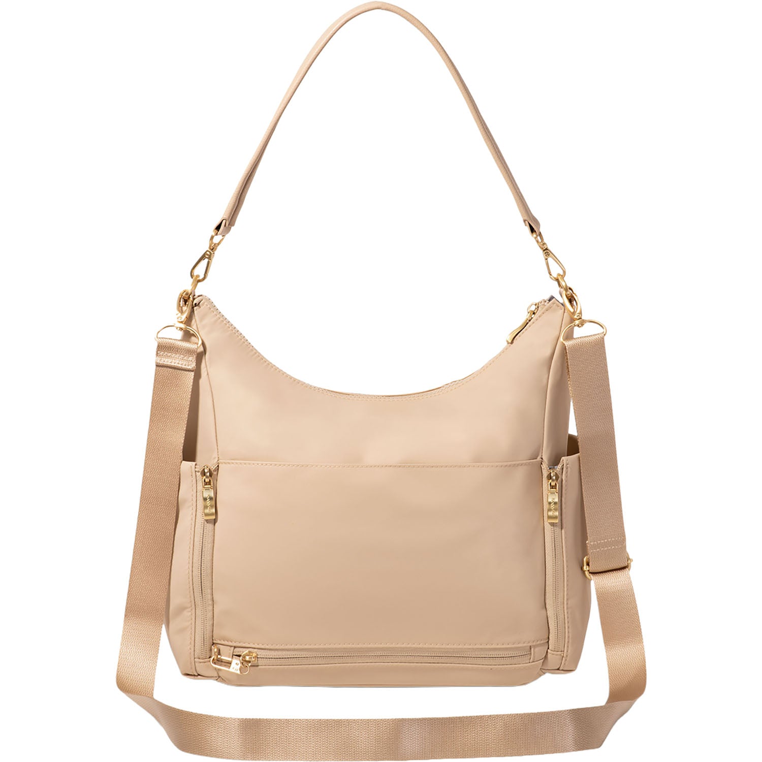 Womens Baggallini Baggallini Nolita Convertible Hobo Handbag Desert Sand Twill Desert Sand Twill