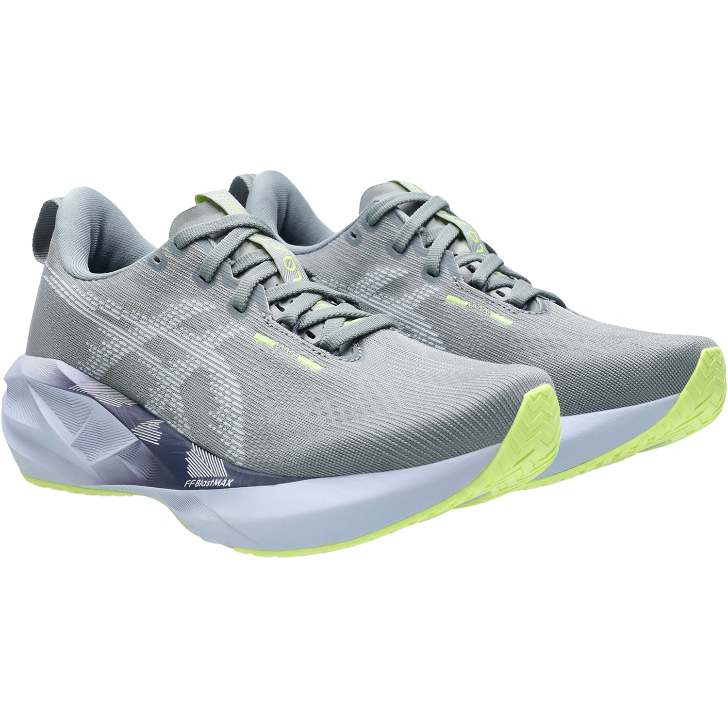 Womens Asics ASICS Novablast 5 (Neutral Support) Women's Athletic Shoes Gravel/Blue Fade Gravel/Blue Fade
