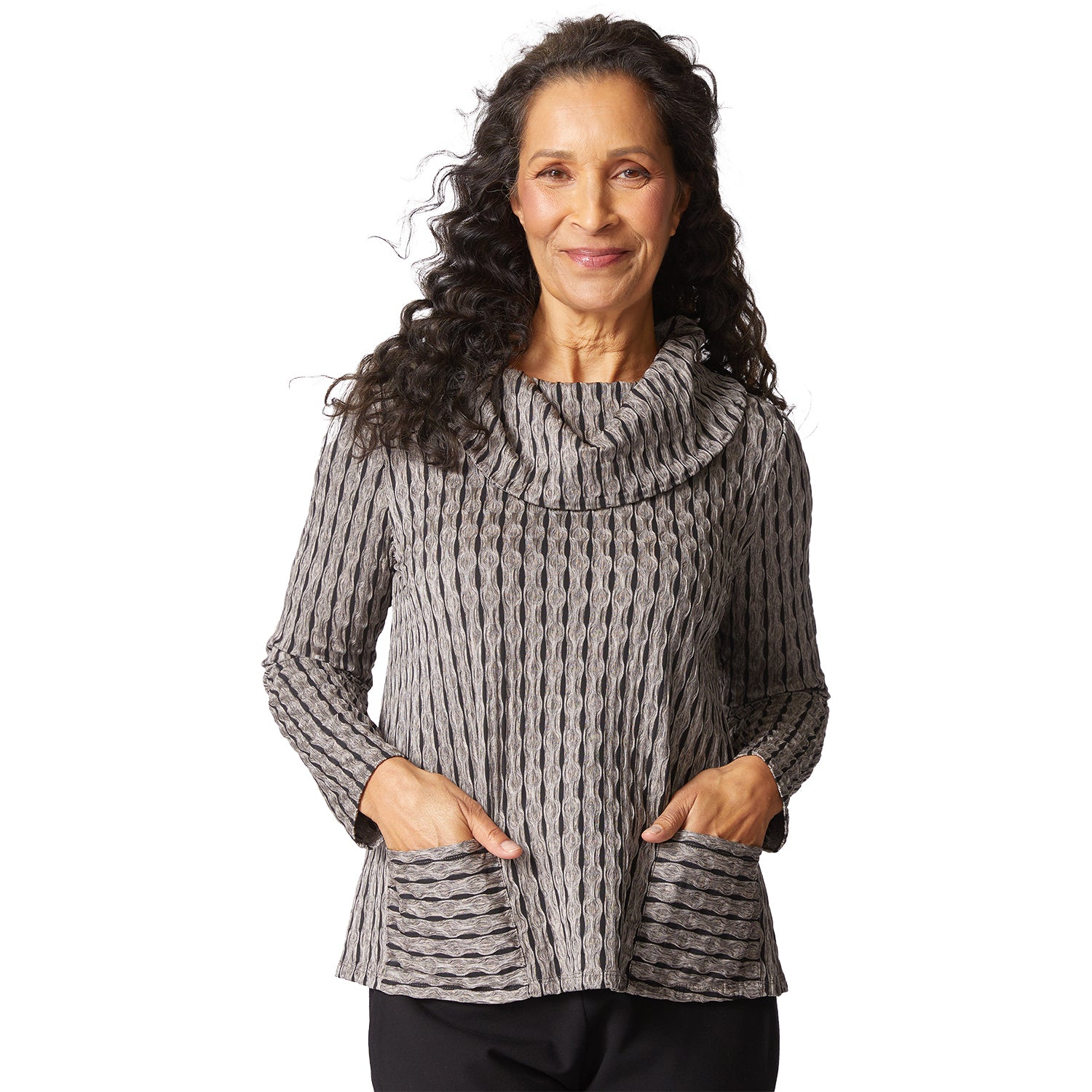 Womens Habitat Habitat NeWaterproofort Knit Pocket Top Women's Long Sleeve Top Driftwood Driftwood