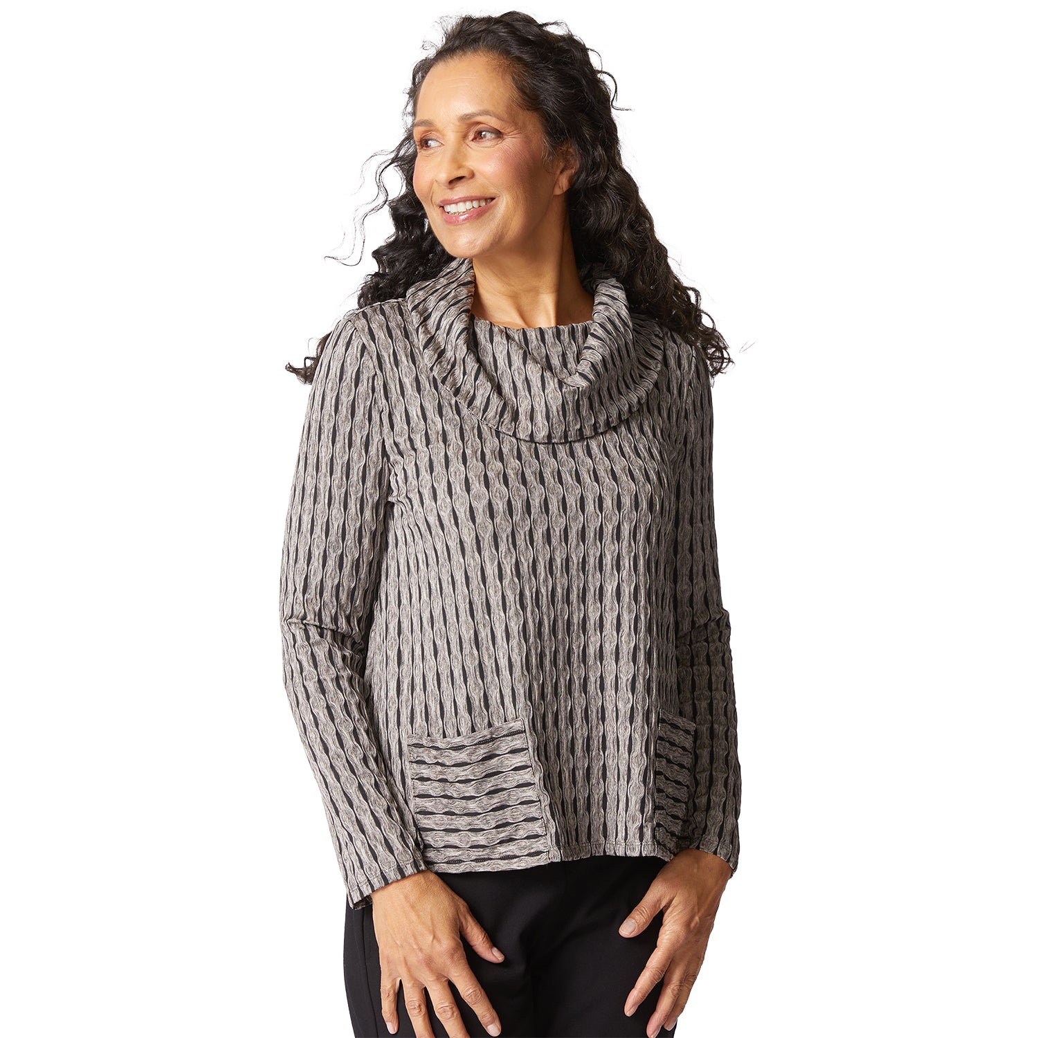 Womens Habitat Habitat NeWaterproofort Knit Pocket Top Women's Long Sleeve Top Driftwood Driftwood