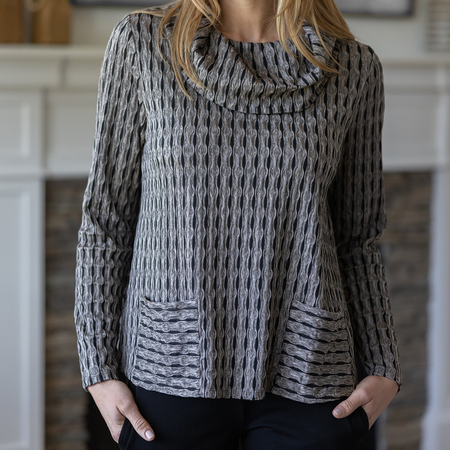 Womens Habitat Habitat NeWaterproofort Knit Pocket Top Women's Long Sleeve Top Driftwood Driftwood