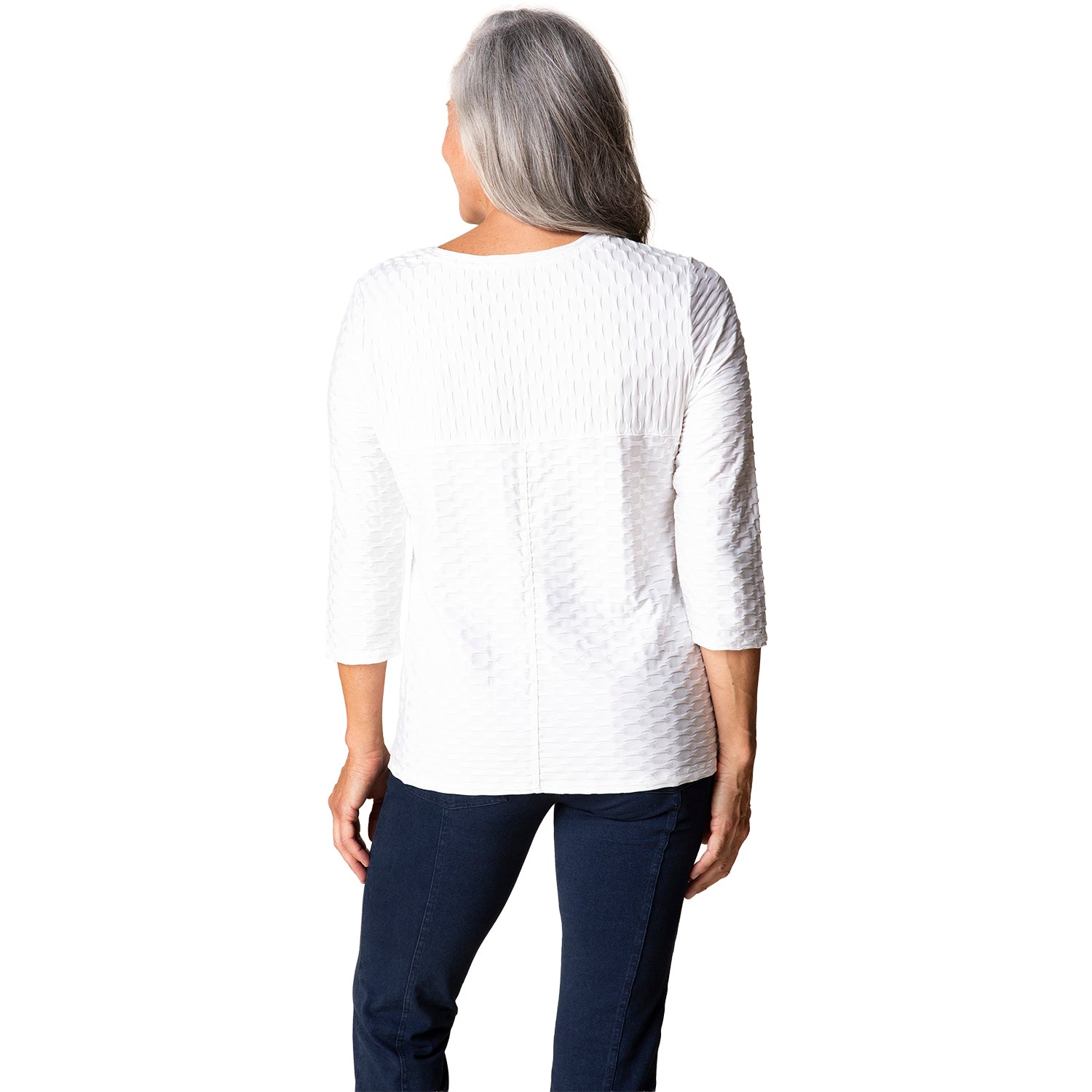 Womens Habitat Habitat Newport Knit Seamed Top Women's Long Sleeve Top White White