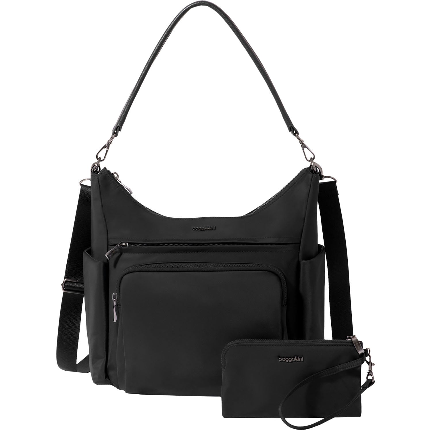 Womens Baggallini Baggallini Nolita Convertible Hobo Handbag Black Twill Black Twill