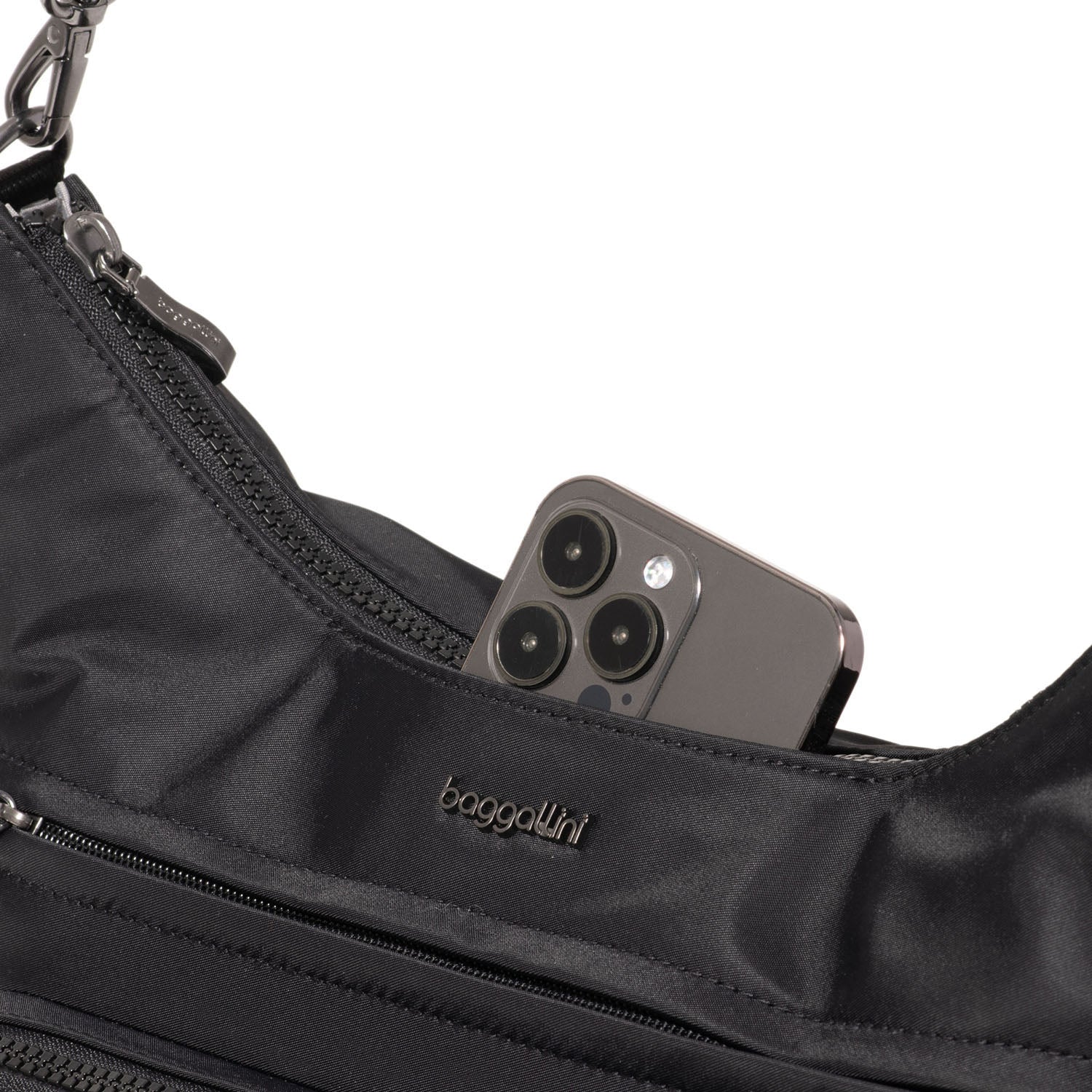 Womens Baggallini Baggallini Nolita Convertible Hobo Handbag Black Twill Black Twill