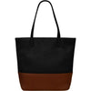 Womens Ili new york ili New York North South Zip Tote Handbag Black/Toffee Leather Black/Toffee Leather