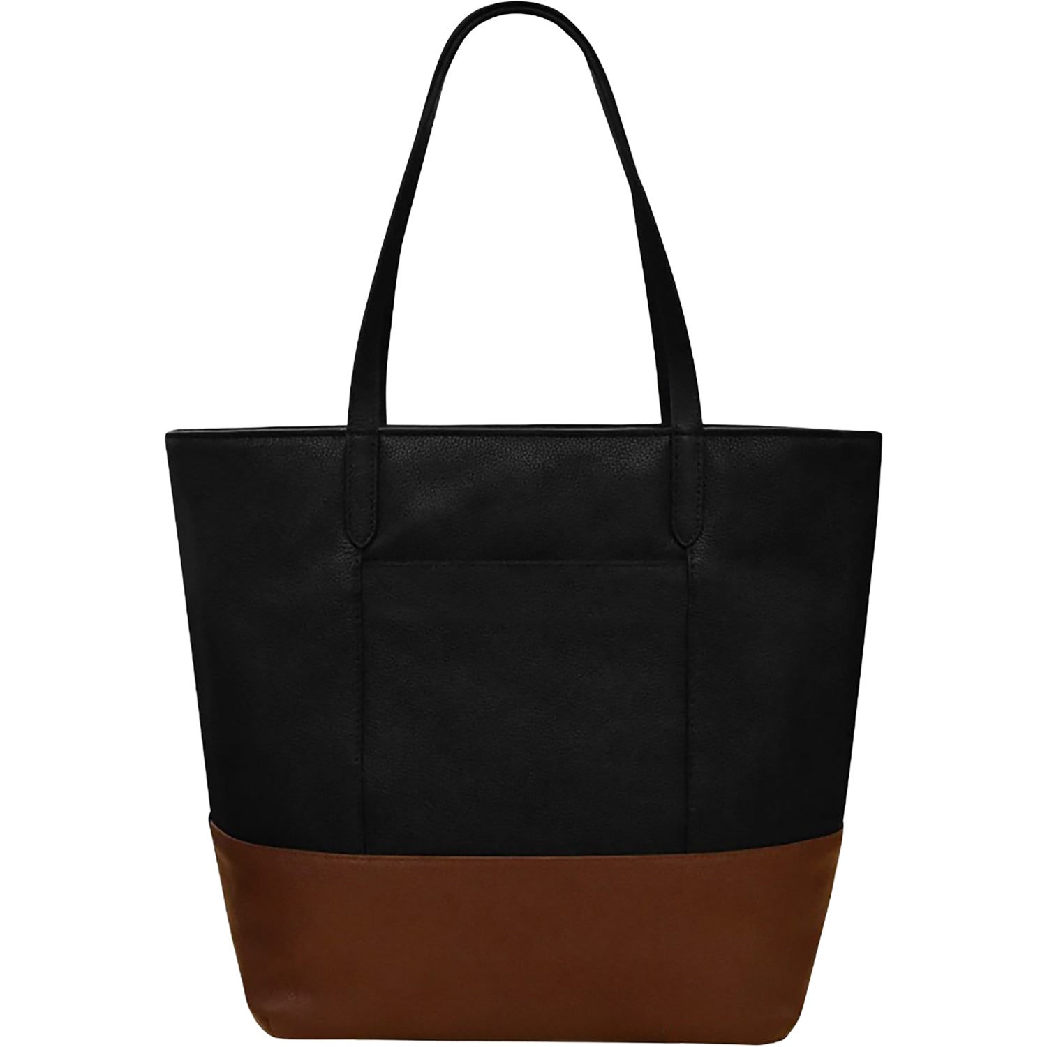 Womens Ili new york ili New York North South Zip Tote Handbag Black/Toffee Leather Black/Toffee Leather
