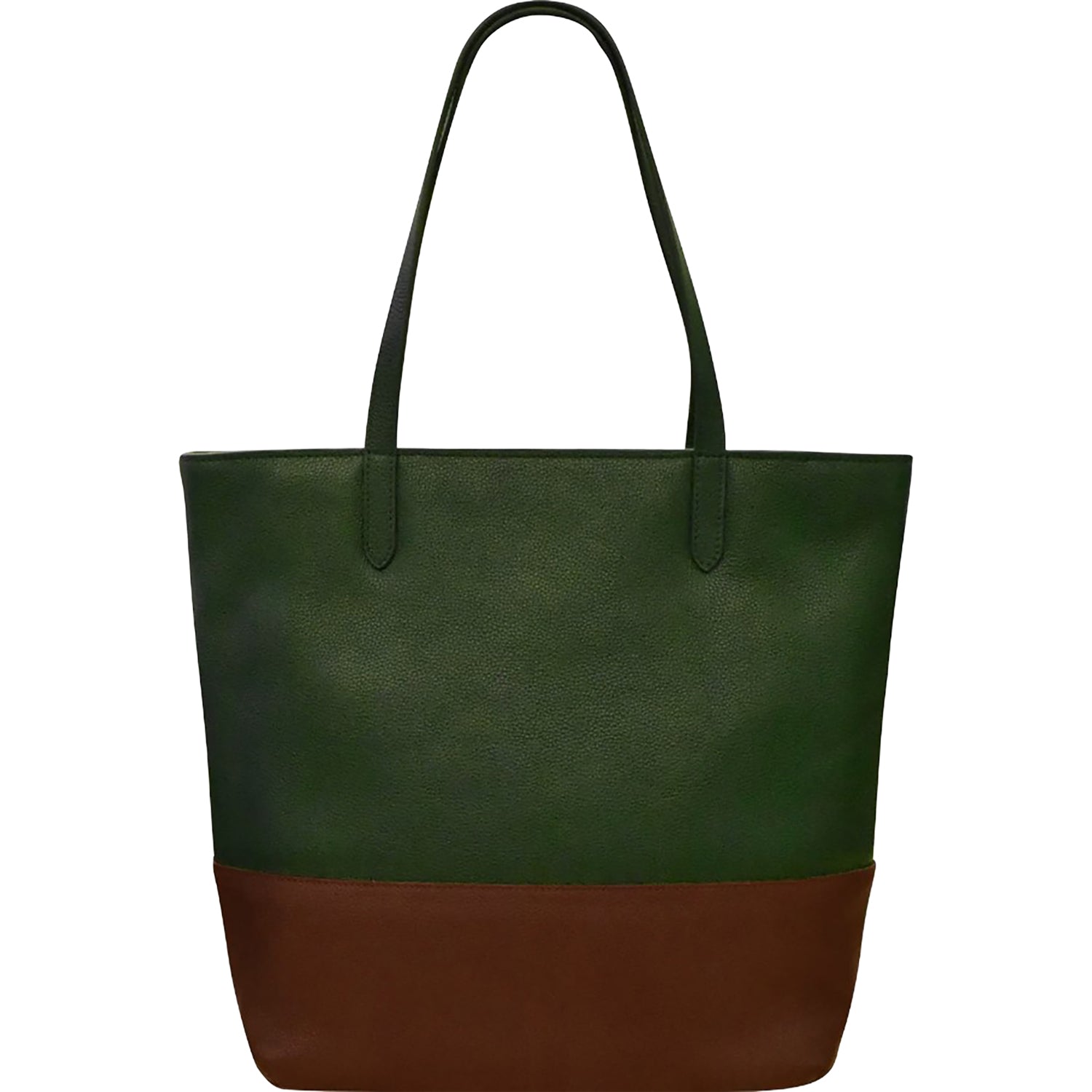 Womens Ili new york ili New York North South Zip Tote  Handbag Hunter Green/Rustic Brown Hunter Green/Rustic Brown