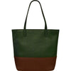 Womens Ili new york ili New York North South Zip Tote  Handbag Hunter Green/Rustic Brown Hunter Green/Rustic Brown