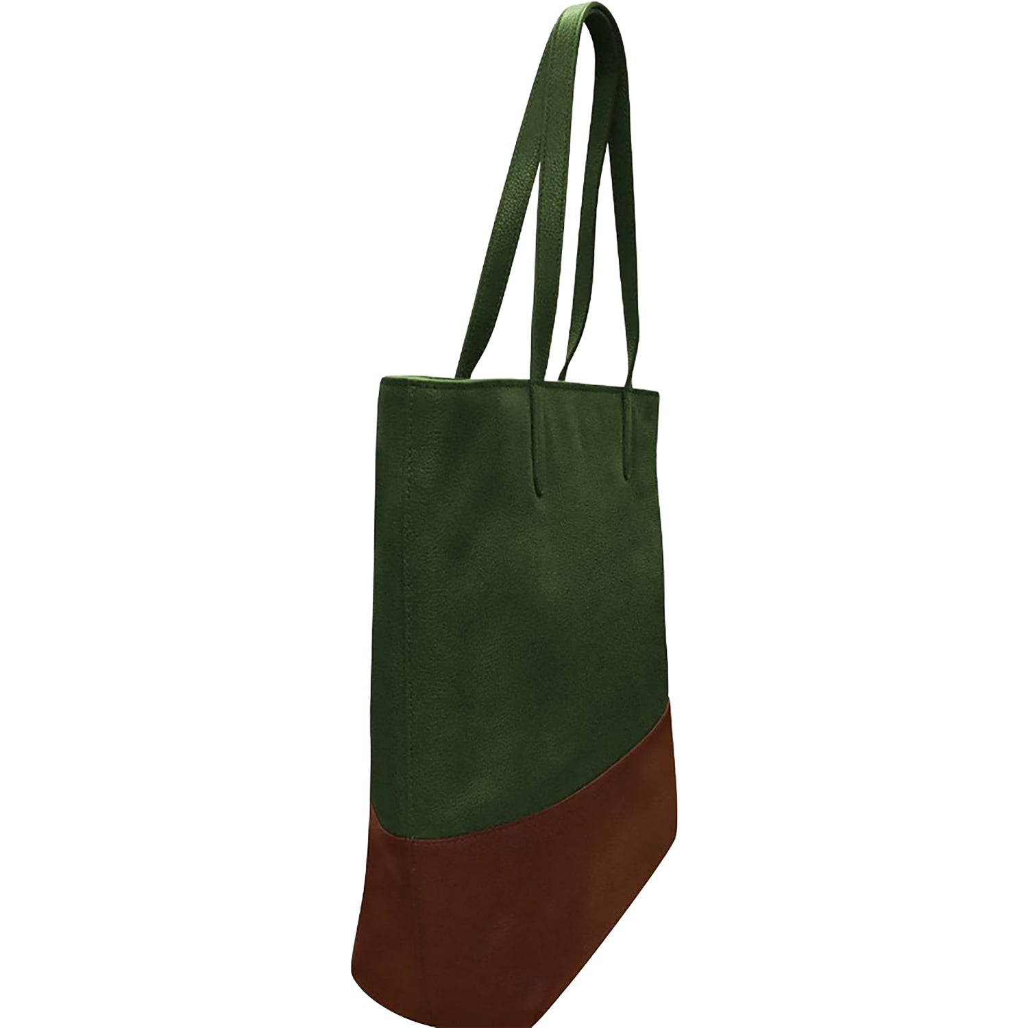 Womens Ili new york ili New York North South Zip Tote  Handbag Hunter Green/Rustic Brown Hunter Green/Rustic Brown