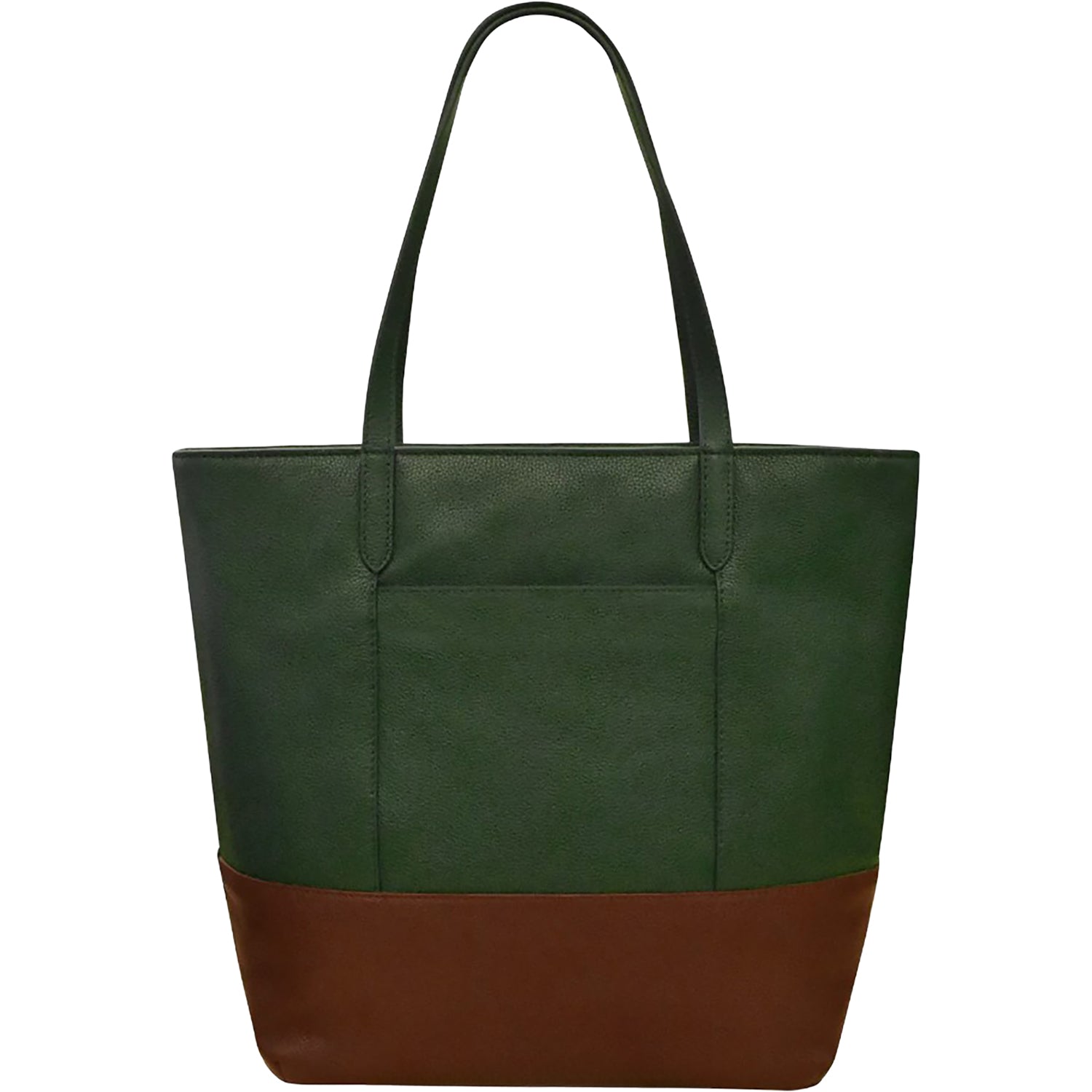 Womens Ili new york ili New York North South Zip Tote  Handbag Hunter Green/Rustic Brown Hunter Green/Rustic Brown