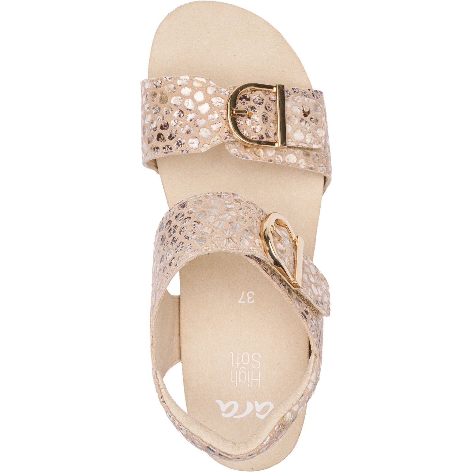 Womens Ara shoes Ara Nova Women's Wedge Sandals Camel Konfettikid Leather Camel Konfettikid Leather