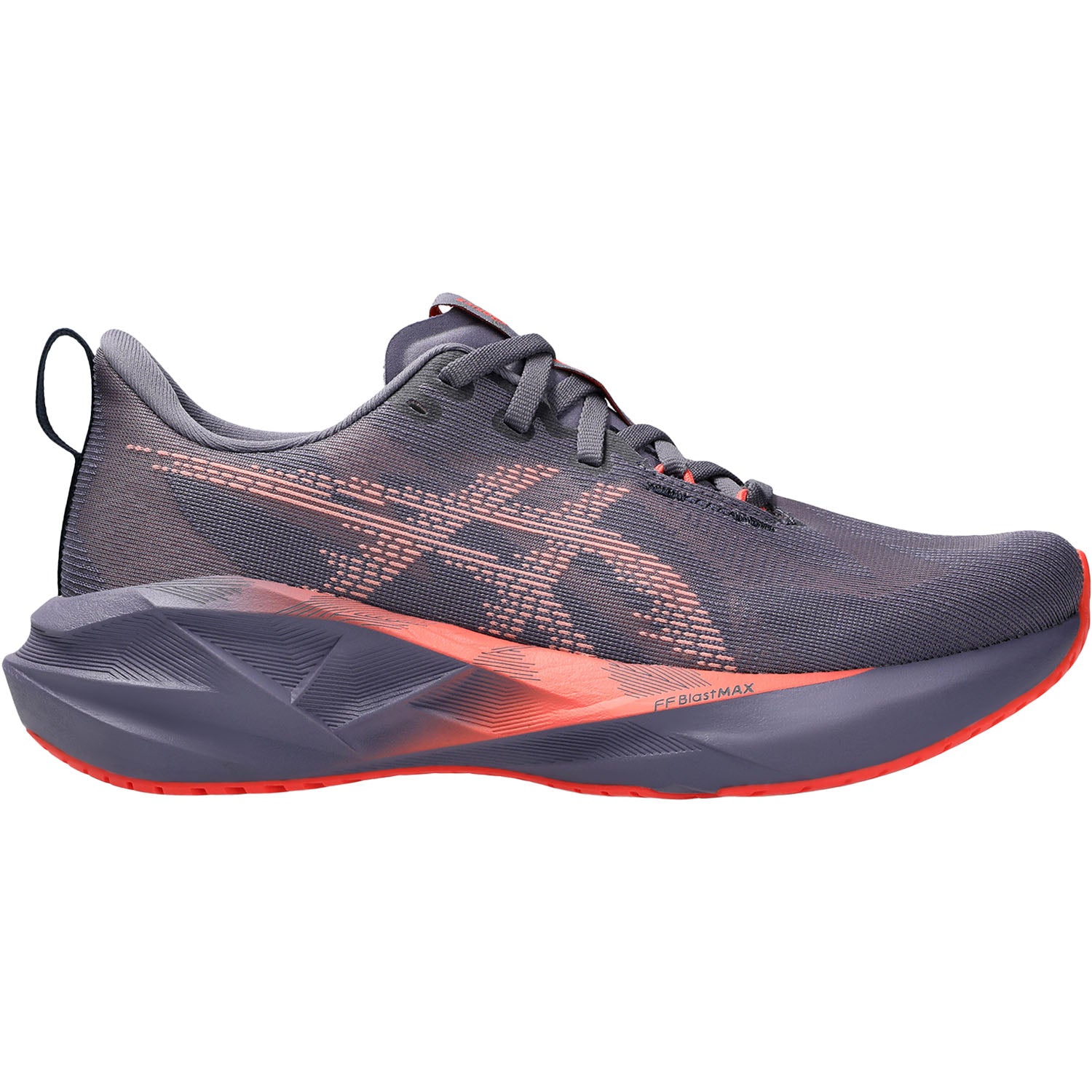 Womens Asics ASICS Novablast 5 (Neutral Support) Women's Athletic Shoes Greyish Purple/Coral Reef Greyish Purple/Coral Reef
