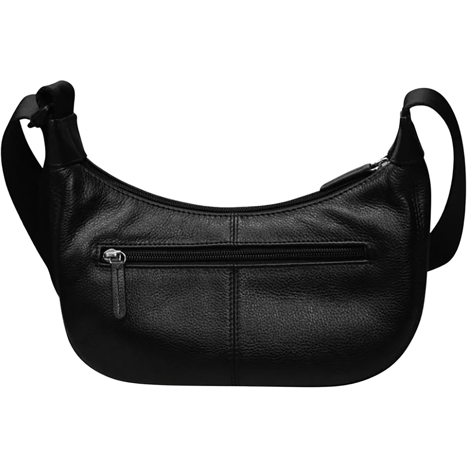 Womens Ili new york ili New York Nylon Strap Round Crossbody Handbag Black Leather Black Leather