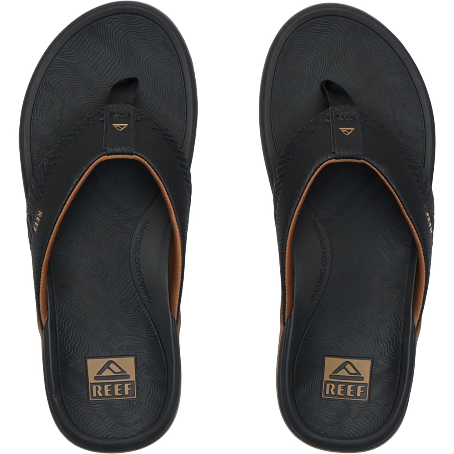 Mens Reef Reef Offshore Men's Sandals Thong Sandals Black/Gum Black/Gum