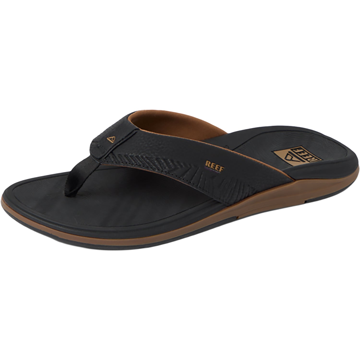 Mens Reef Reef Offshore Men's Sandals Thong Sandals Black/Gum Black/Gum