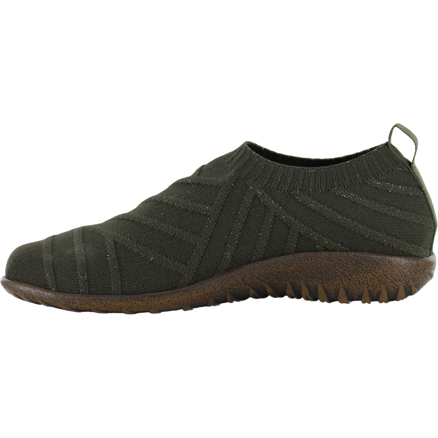 Womens Naot Naot Okahu Women's Olive Gold Sparkle Knit Olive Gold Sparkle Knit
