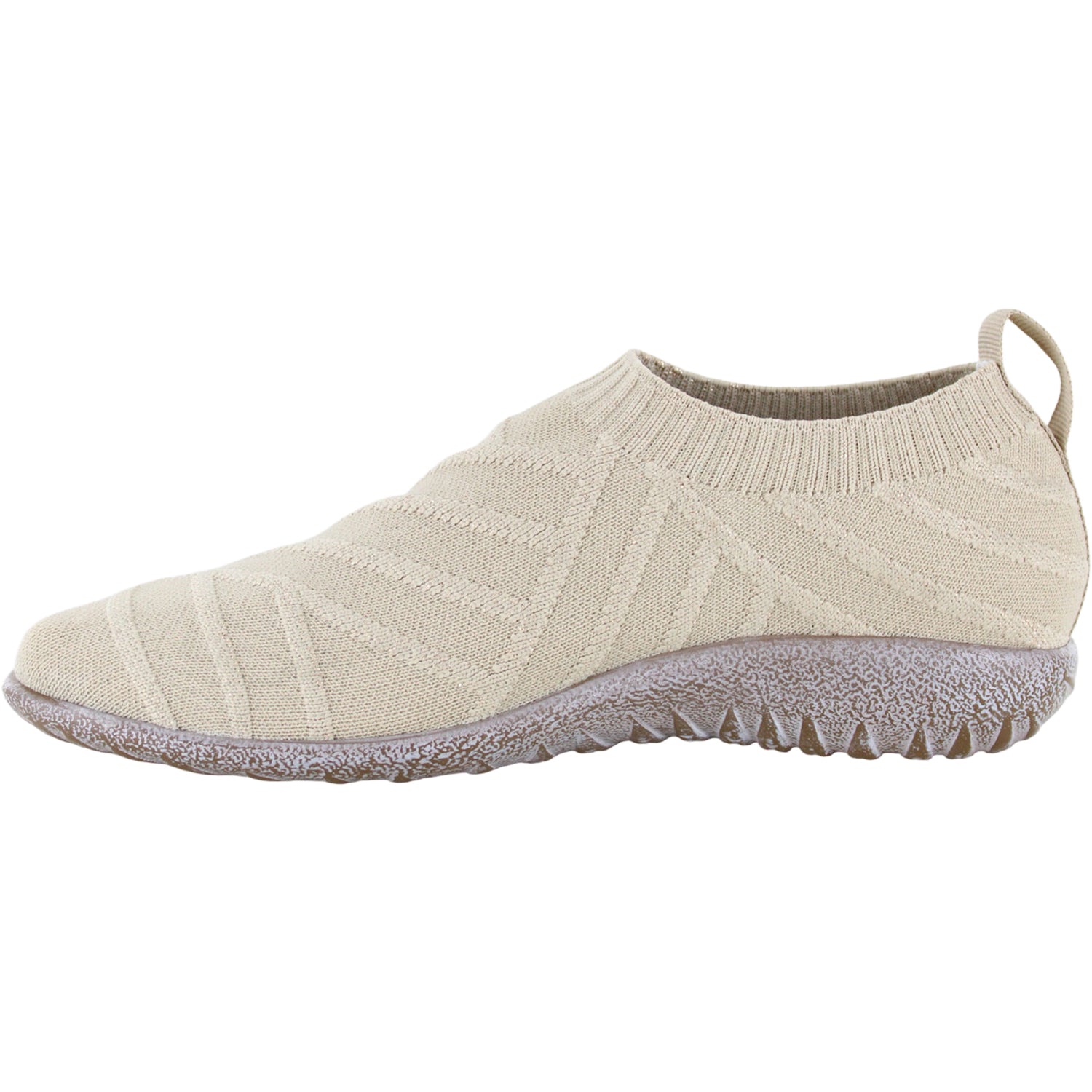 Womens Naot Naot Okahu Women's Slip Ons Taupe Gold Sparkle Knit Taupe Gold Sparkle Knit